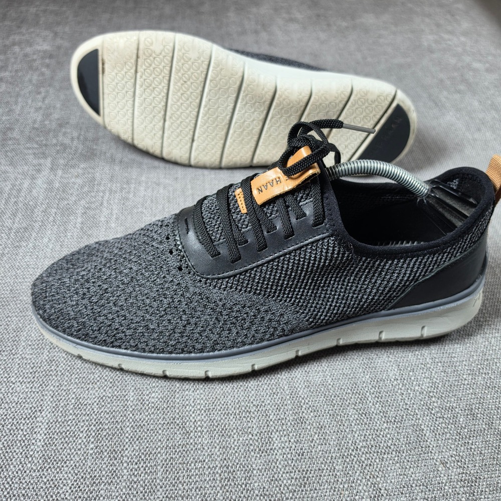 Cole Haan Zerogrand Stitchlite Men 13 Gray Black Knit Leather C35260 Sneaker